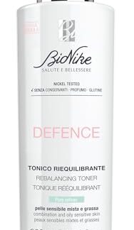 Bionike Defence - Tonico Riequilibrante Astringente per la Pulizia del Viso per Pelli Sensibili Miste e Grasse, Leviga e Opacizza la Pelle, Dona Freschezza Immediata, 200 ml