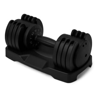Amazon Basics Manubrio regolabile, 12 kg, 5 pesi, manubrio singolo