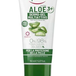 equilibra Corpo, Aloe Dermo-Gel, Gel Lenitivo a Base di Aloe Vera, Crema Corpo per Arrossamenti, Sollievo Dopo Sole, Post Depilazione o Rasatura, Rossori Gengive, Piedi Stanchi, 150 ml