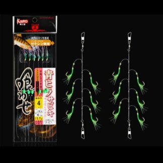 JTKREW 4pcs Piume di sgombro, Pre Legato Pesca Mare Rig con Perline Luminose Bionic Insetti Volanti Lure Rigs per Sgombri, Pollock