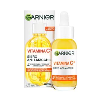 Garnier Siero Viso Anti-Macchie, Per Tutti i Tipi di Pelle, Pelle Luminosa e Macchie Scure Ridotte, Formula con Niacinamide Uniformante, Melasyl e Vitamina C, Vitamin C, 30 ml