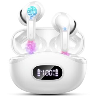Cuffie Bluetooth, 2025 Auricolari Bluetooth 5.3 Cuffie Wireless in Ear, 40Ore HiFi Stereo Cuffie Senza Filo con 4 ENC Cancellazione Rumore Mic, Cuffiette Sport IP7 Impermeabili USB-C per Android/iOS