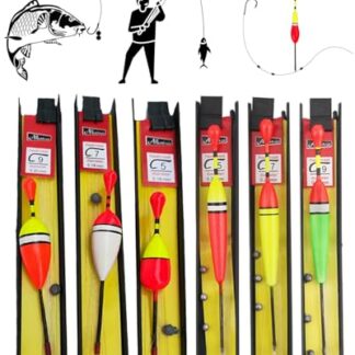 KGDUYC 6 Pezzi Galleggiante da Pesca Galleggiante galleggianti Bobbers con piombino, Lenza e Amo (5#, 7#, 9#) Galleggianti da Pesca Mare Galleggianti da Pesca Bobine Ganci Attrezzatura da Pesca