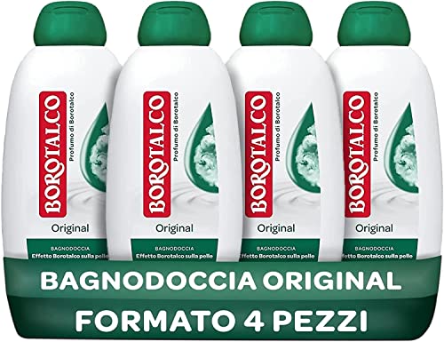 Borotalco Bagnodoccia Original, Bagnoschiuma Corpo al Profumo Di Borotalco, Formula con Agenti Idratanti, Effetto Borotalco sulla Pelle, 4 Flaconi da 600 ml - Esclusiva Amazon